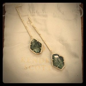 Kendra Scott Charmain Gold Drop Earrings Sage Mica